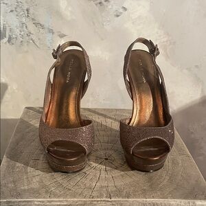 Pelle Moda Glittering Bronze Heels